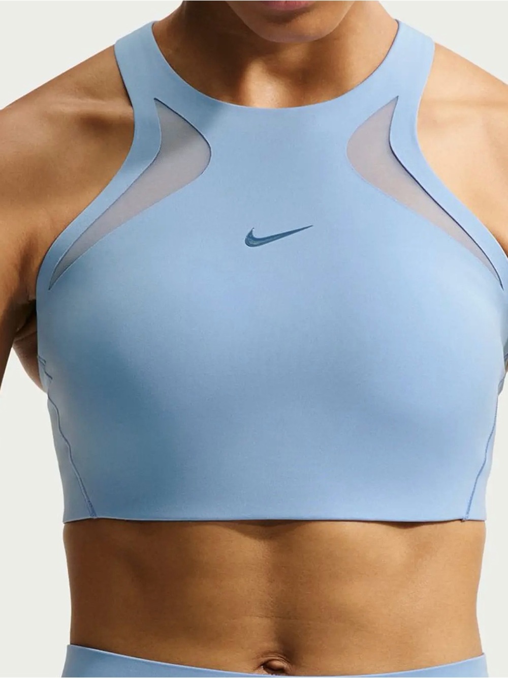 NWT Nike Universe High Neck Medium Impact Sports Bra in Workblue Slate